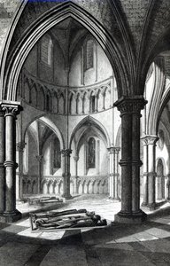 Interno della Chiesa del Tempio con le effigi dei Cavalieri da R.W. Billings